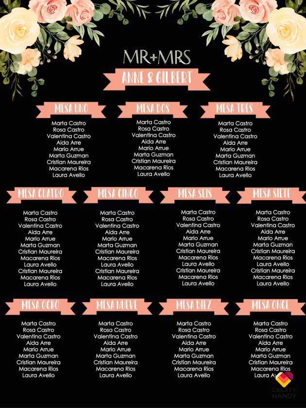 Rosas Amarillas Mesas