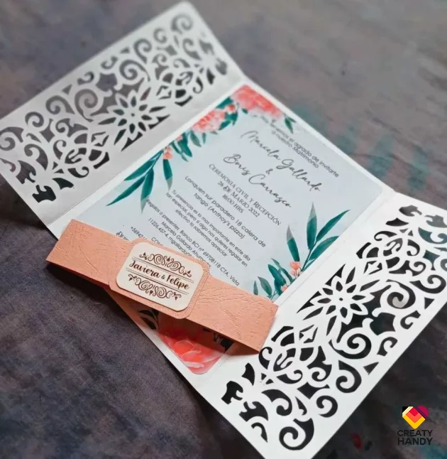 Invitacion Troquel Blanca