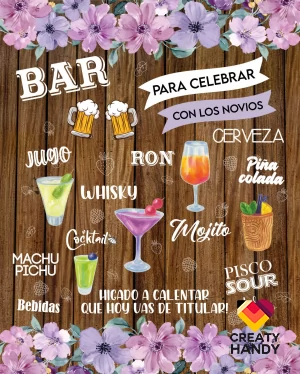 CARTEL BAR LILA