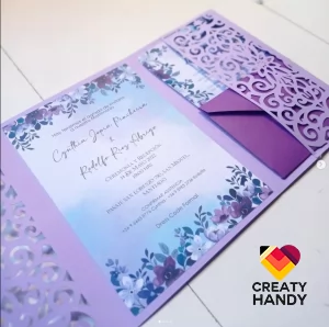 Invitaciones grandes troqueladas